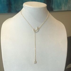 Gold necklace lariat